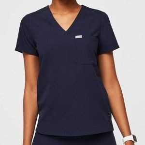 FIGS Scrubs: Navy Catarina One-Pocket Scrub Top